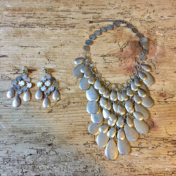 NWOT New Set: Statement Armor Necklace + Earrings - Picture 1 of 8